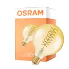 Osram Vintage 1906 LED E27 Globe Filament Dorée 8.4W 806lm - 824 Blanc Très Chaud | Équivalent 60W - Dimmable
